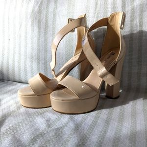 Strappy beige heels